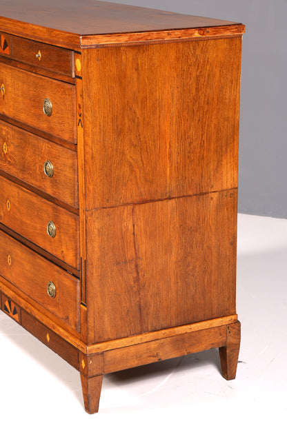 Wunderschöne Louis Seize Kommode Echt Holz Eiche Schubladenkommode Barock Intarsien Antik