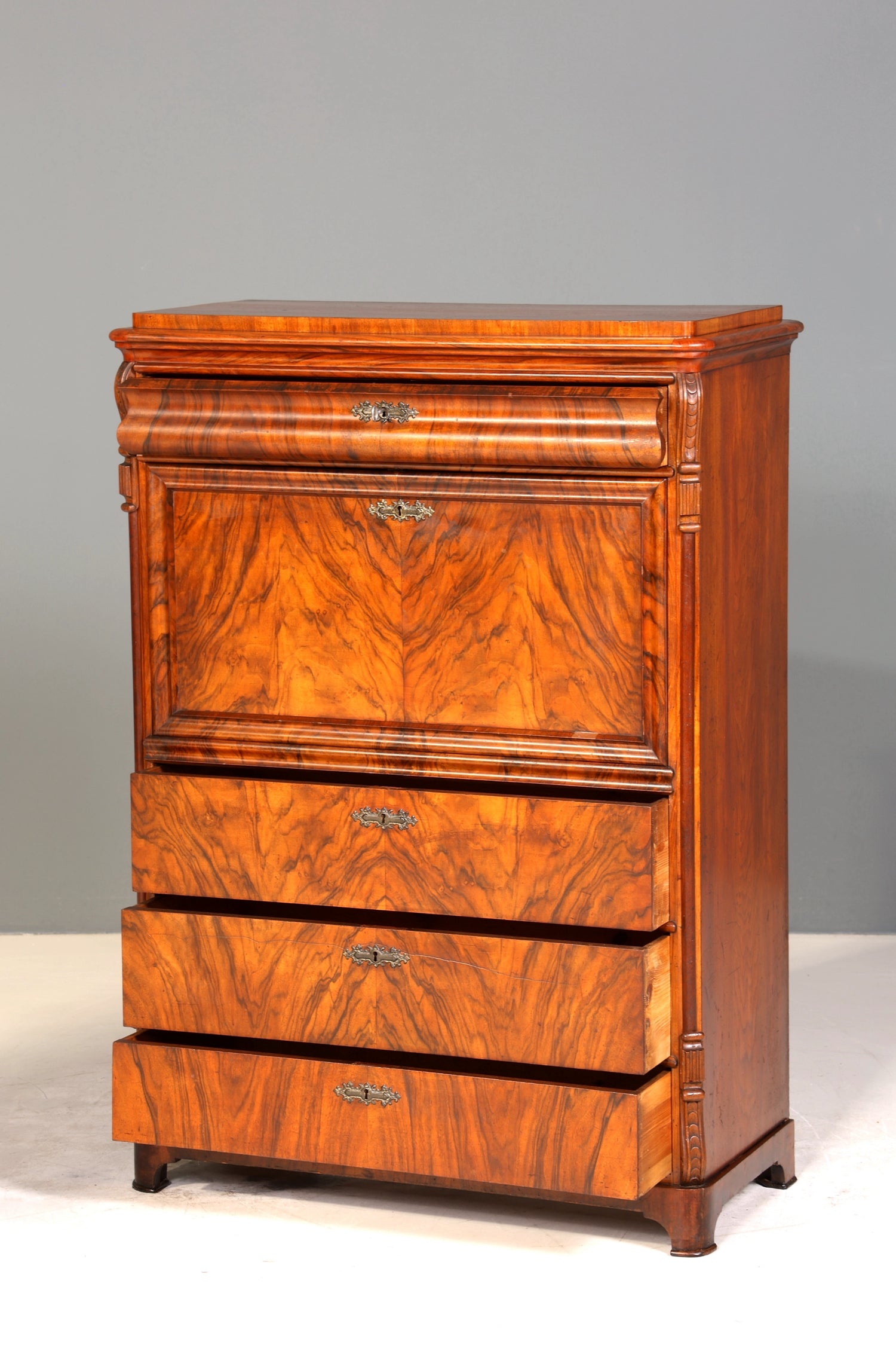 Wunderschöner Louis Philippe Sekretär um 1880 Gründerzeit Antik Schrank Chiffoniere