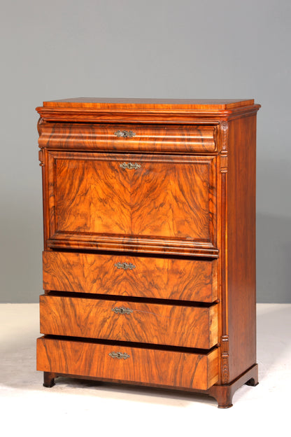 Wunderschöner Louis Philippe Sekretär um 1880 Gründerzeit Antik Schrank Chiffoniere