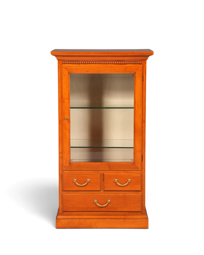 Hauptstadt Möblerei Selva Style International Vitrine aus Kirschholz im Antik-Stil mit Messinggriffen und Glasfront