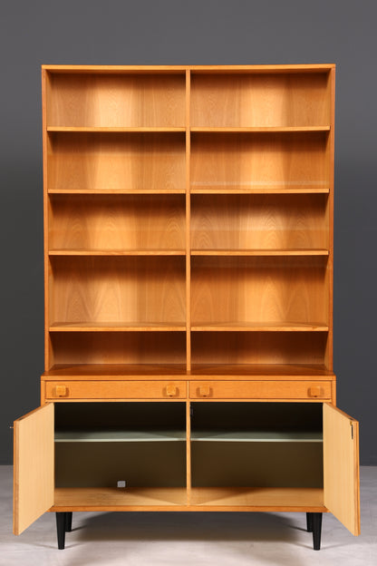 F895 Finish Traumhaftes Mid Century Regal echt Holz Schrank Danish Design Retro Kommode Vintage Bücherregal 60er Jahre