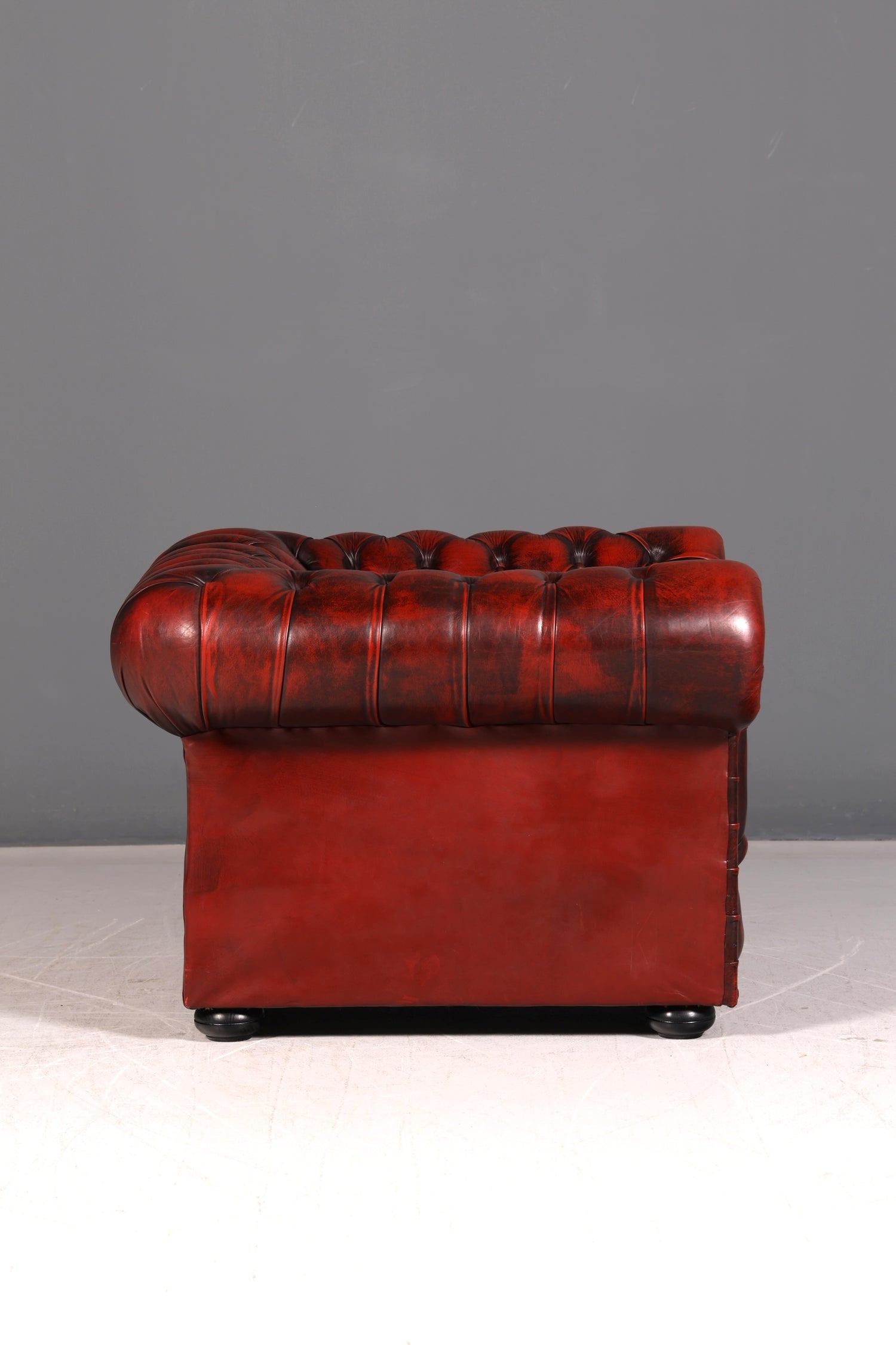 Stylish Original Chesterfield Armchair Oxblood Genuine Leather English Armchair Gentleman&
