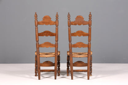 Ensemble de 2 magnifiques chaises espagnoles en rotin rustique, chaises de cuisine