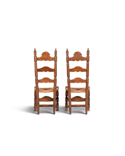 2x Wunderschöne Spanische Stühle Stuhl Set Rattan Rustikale Stühle Küchenstühle