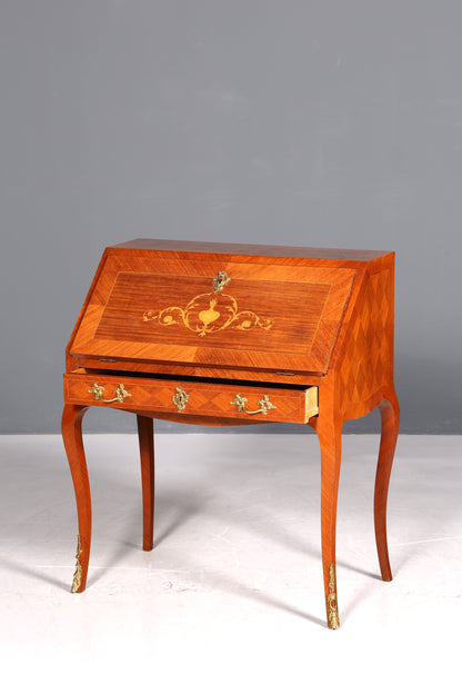 Magnifique secrétaire de style baroque, commode de bureau, bureau à écrire