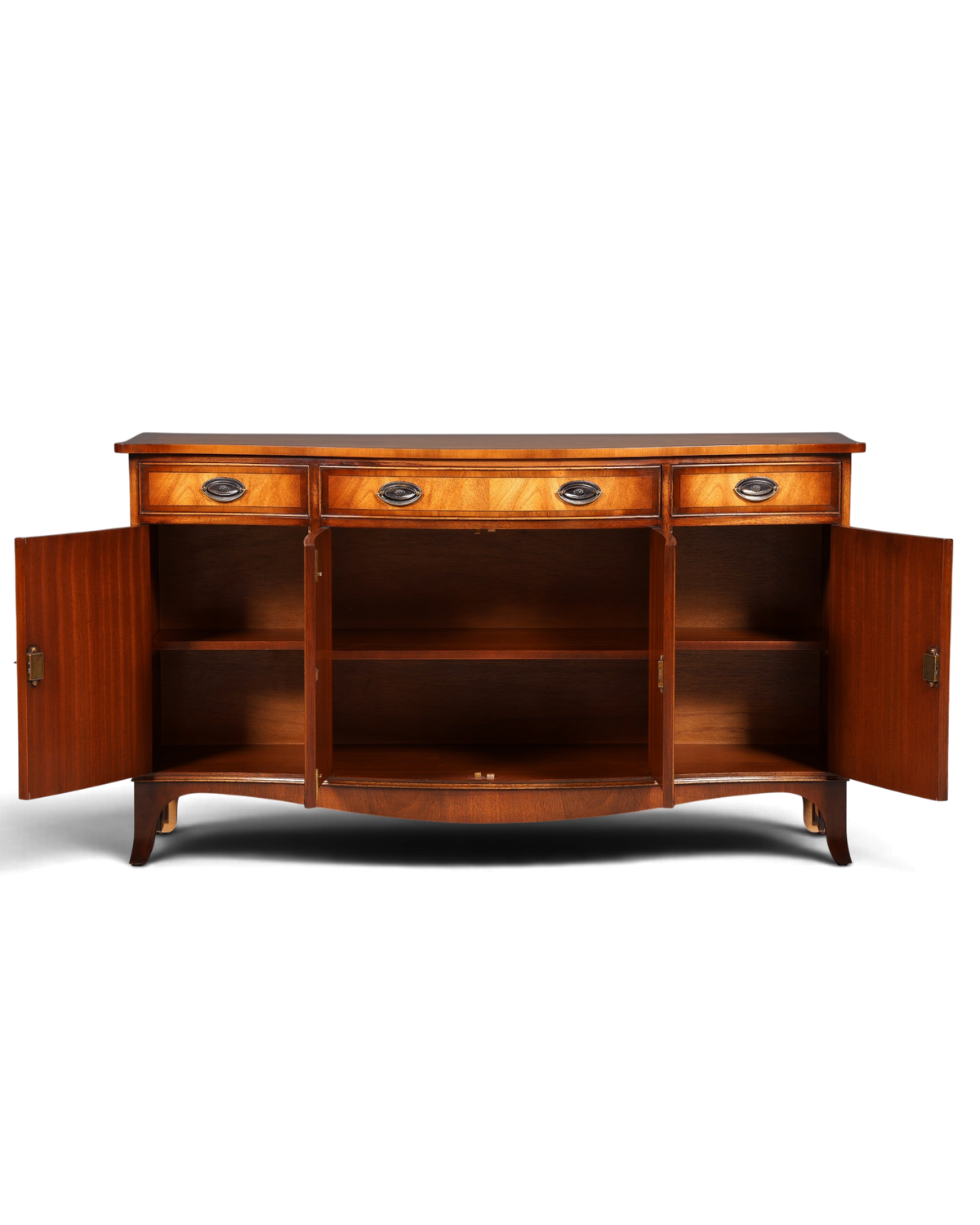 Hauptstadt Möblerei Bevan Funnell Reprodux Sideboard aus massivem Echtholz mit offenen Türen und Schubladen