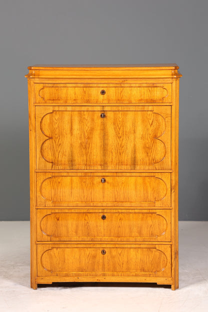 E893 Finish Stilvoller Biedermeier Sekretär Louis Philippe Vertiko Antik Kommode Schreibkommode Office Desk