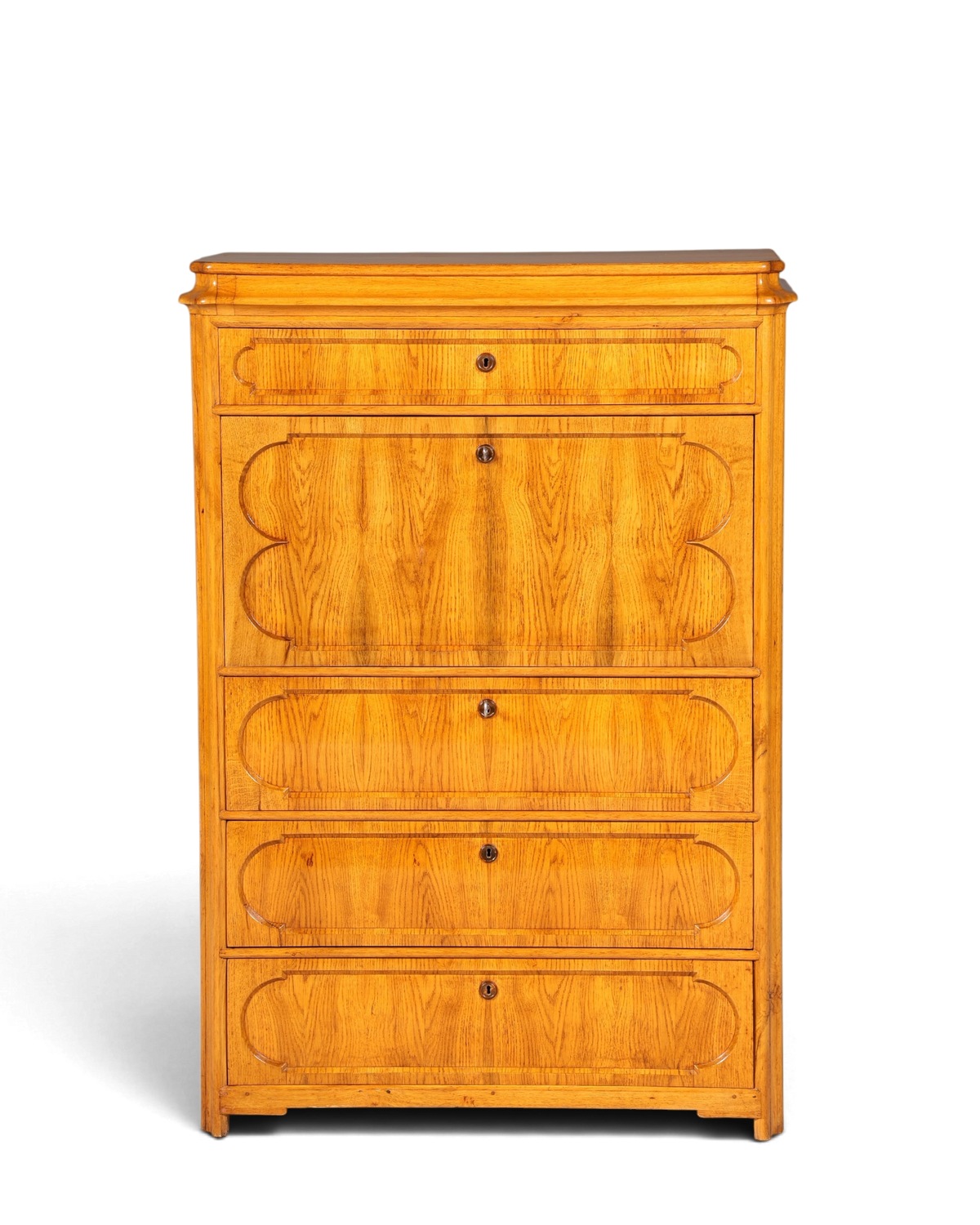 E893 Finish Stilvoller Biedermeier Sekretär Louis Philippe Vertiko Antik Kommode Schreibkommode Office Desk