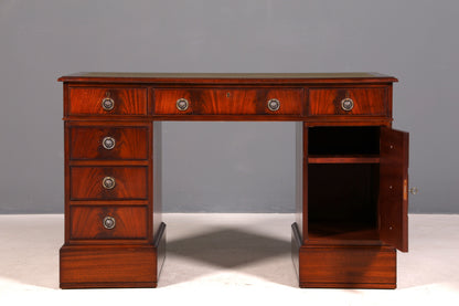 Wunderschöner Englischer Schreibtisch Mahagoni Bürotisch Englisch Desk Leder Auflage