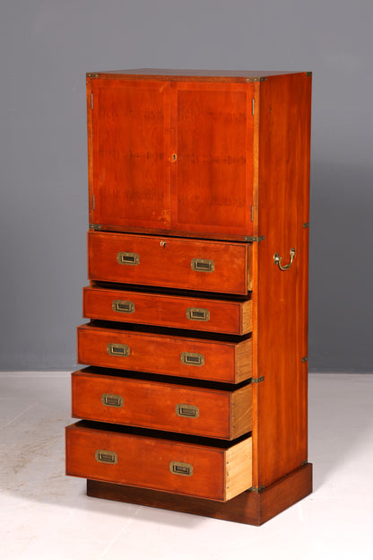 Wunderschöner Maritimer Schrank Vertiko Military Chest Kommode Sekretär Schubladenschrank Antik Sekretär Vintage
