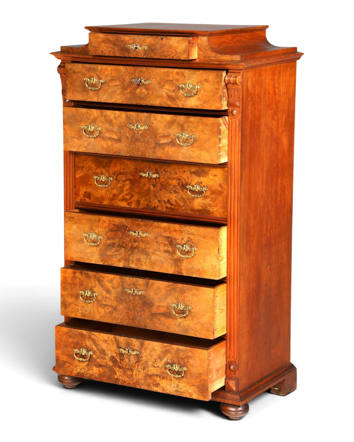 Stilvoller Gründerzeit Sekretär Vertiko Highboard Louis Philippe Chiffoniere Kommode um 1880