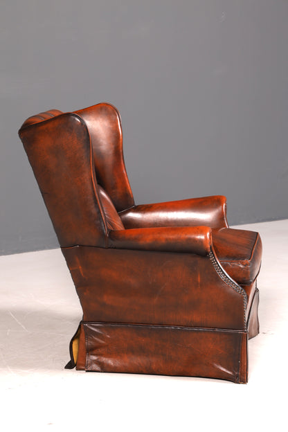 Original Chesterfield Ohrenbacken Sessel Englisch Leder Herrensessel UK Armlehnsessel