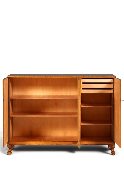 Edler Chippendale Schrank Barock Stil Vertiko Highboard Antik 50s 60s Kommode Aktenschrank Wäscheschrank