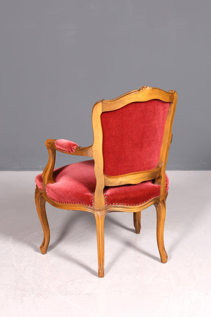 Magnifique fauteuil Chippendale, chaise secrétaire de style Chippendale, fauteuil en velours, 1 sur 2