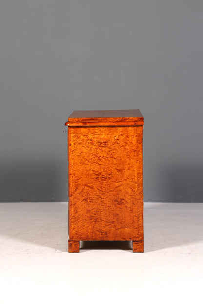 Belle commode ancienne de style Biedermeier Louis-Philippe, commode à linge