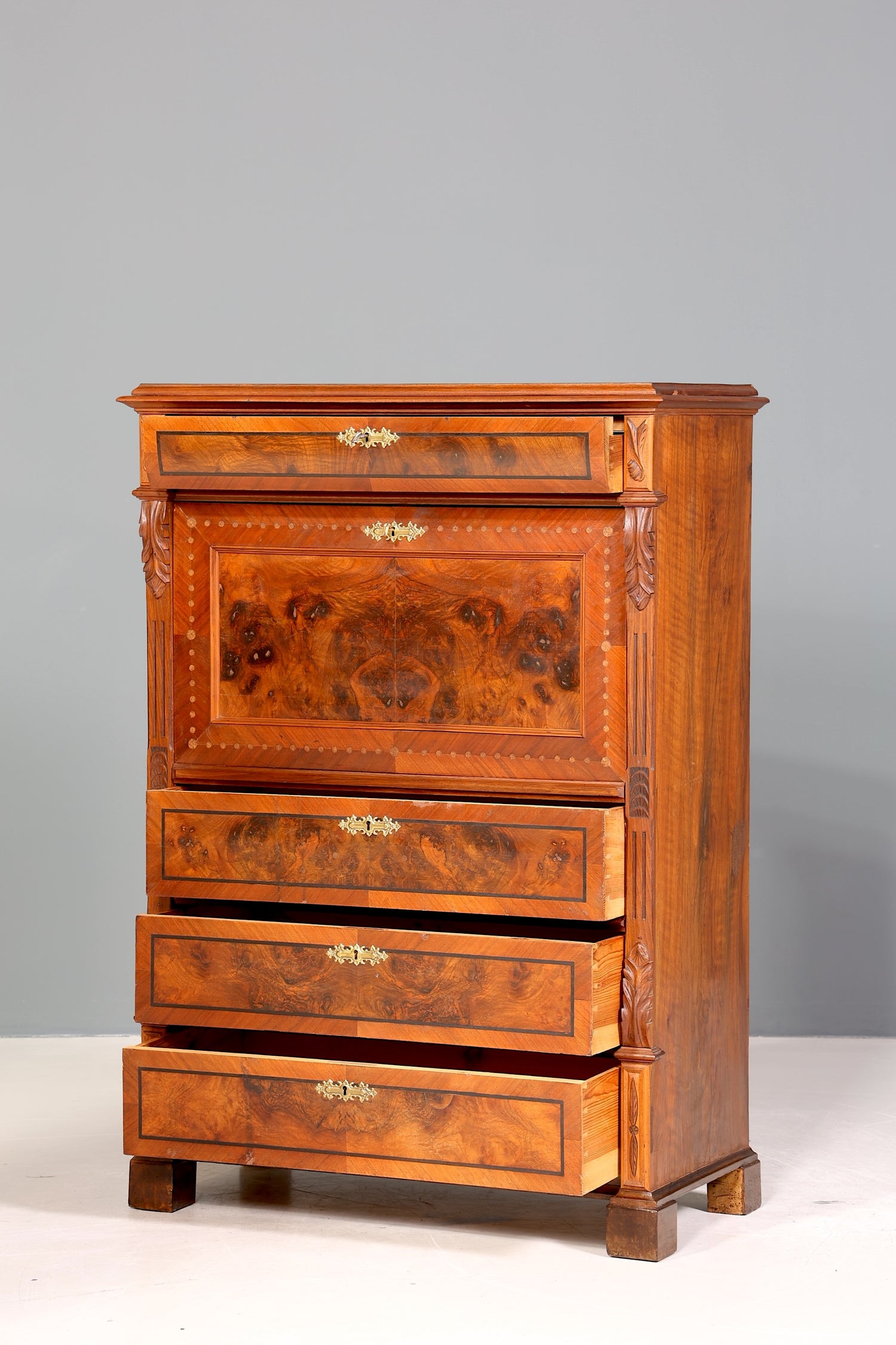 Wunderschöner Gründerzeit Sekretär Jugendstil Vertiko Antik Kommode um 1900