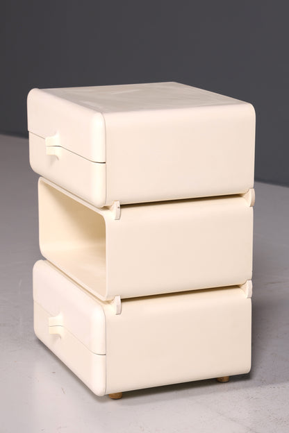 Commode rare du milieu du siècle, table de chevet modulaire style futuriste, design français, commode vintage, 5/5