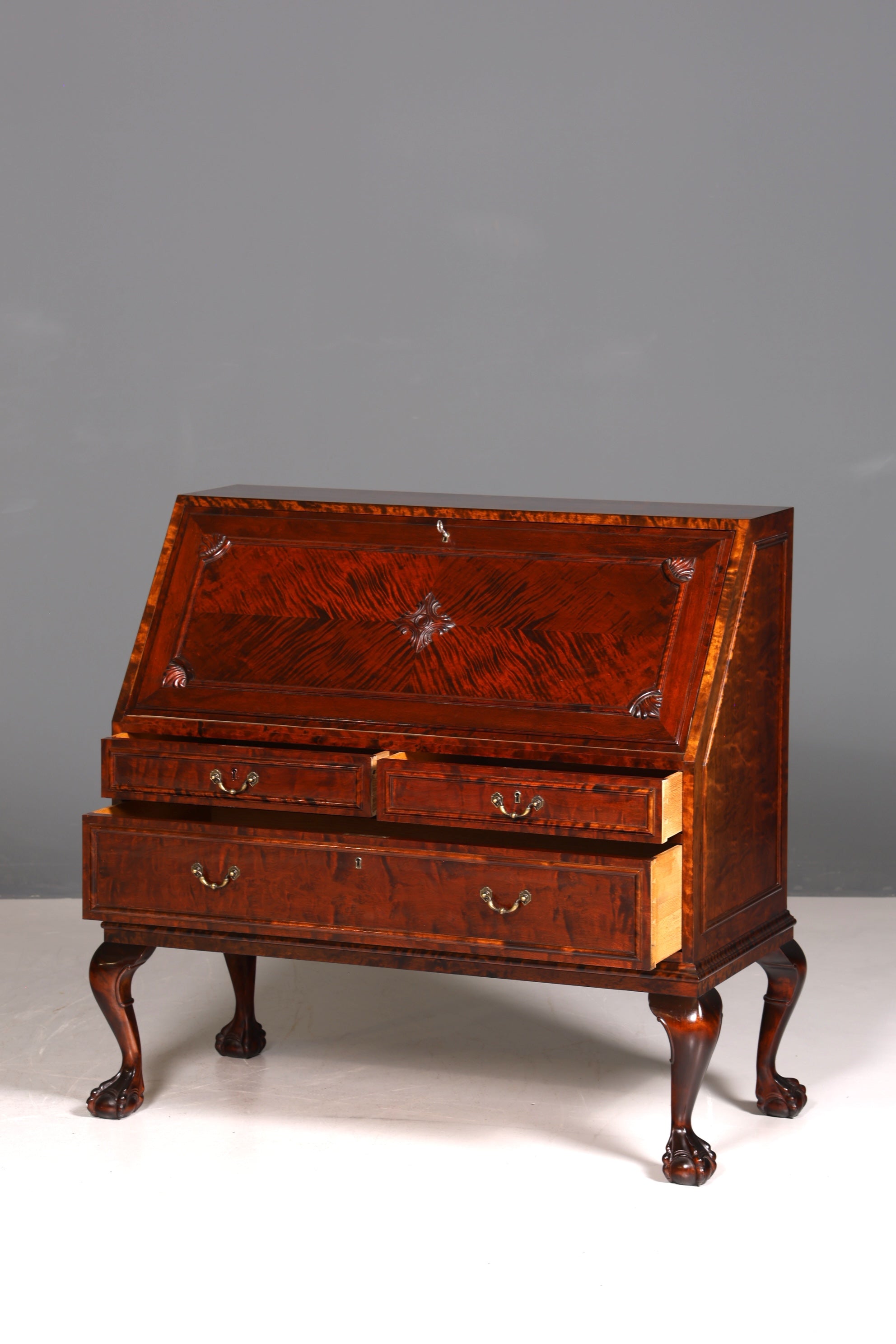 Secrétaire élégant datant des années 1930, commode de bureau en bois massif, bureau, secrétaire de bureau