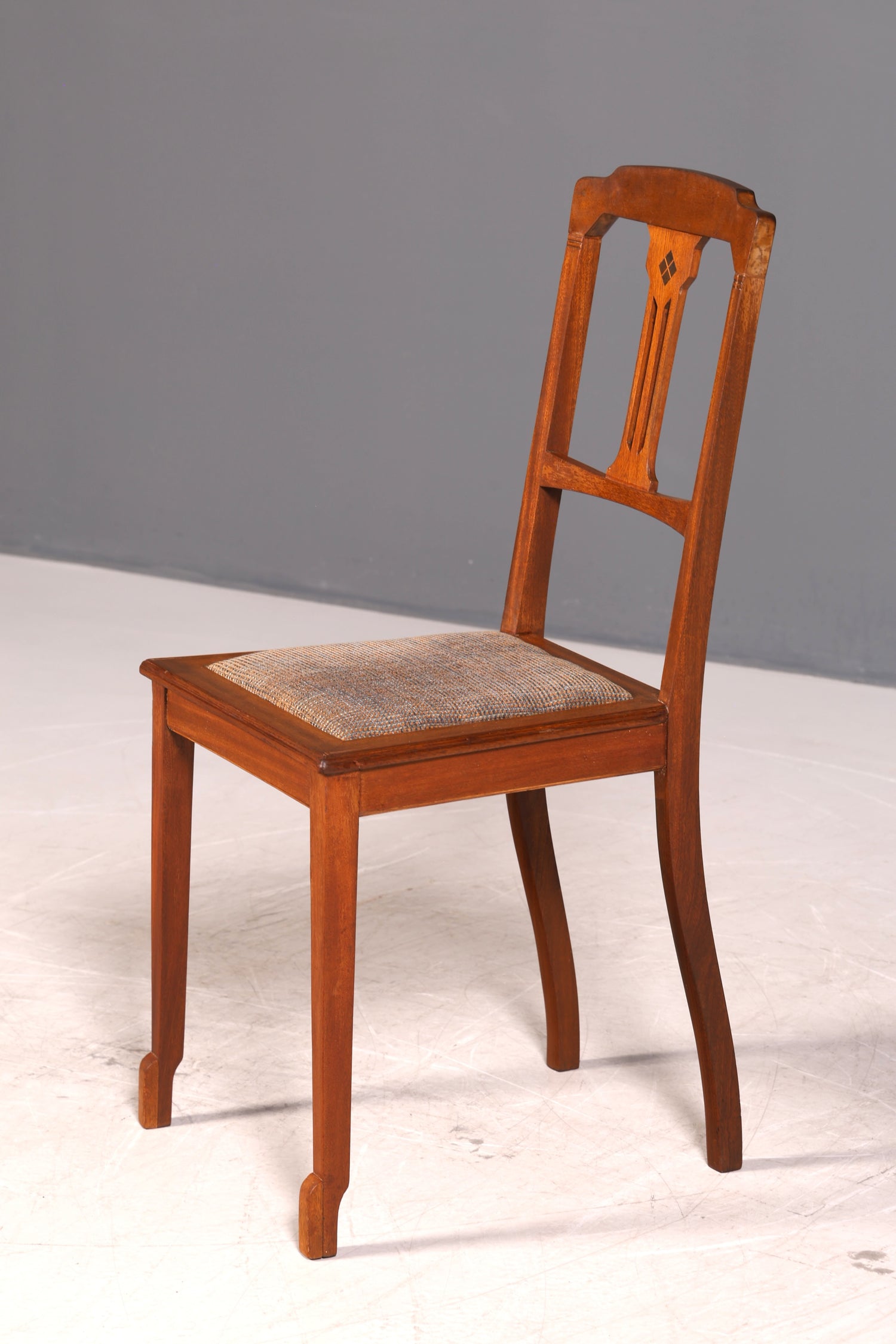 Antiker Jugendstil Stuhl ohne Armlehne Sekretär Stuhl Esszimmerstuhl Holzstuhl Antik Stil Sitzmöbel