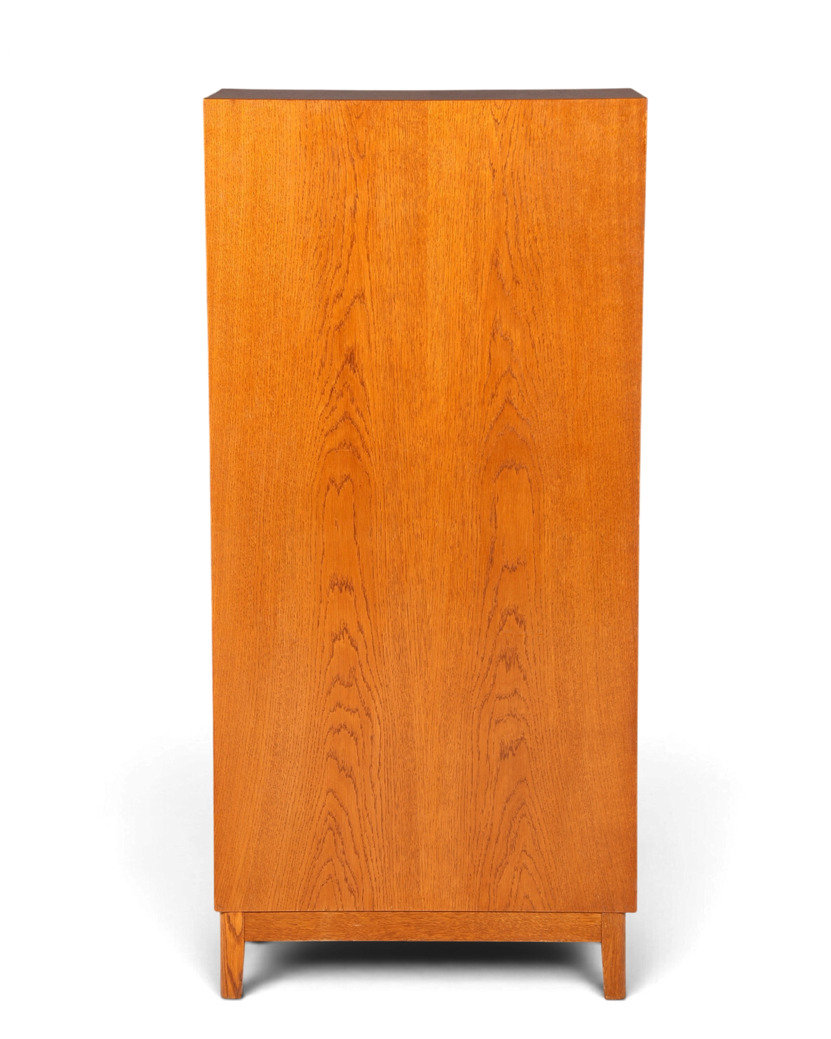 Hauptstadt Möblerei Mid Century Aktenschrank aus massivem Holz mit schmaler Vertiko-Form und schöner Maserung