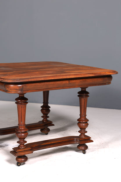 E904 Finish Traumhafter Gründerzeit Tisch ausziehbarer Esstisch Nussbaum Antik Küchentisch