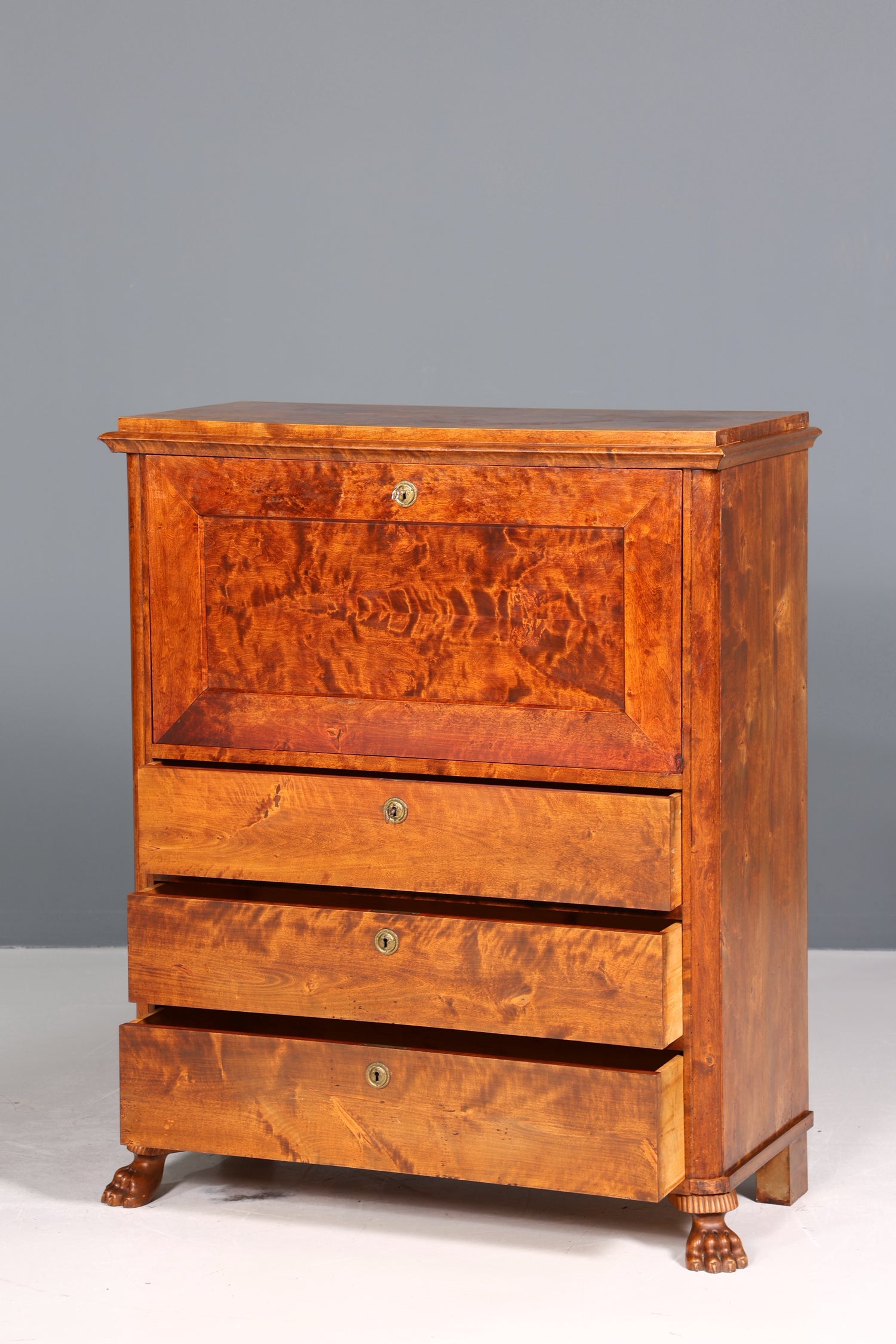 Edler Biedermeier Sekretär Vertiko Antik Kommode Louis Philippe Schreibkommode Schreibtisch