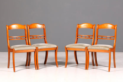4x Englische Stühle Set Regency Dining Chairs Antik Esszimmerstühle Küchenstühle Stuhlset Vintage 60er