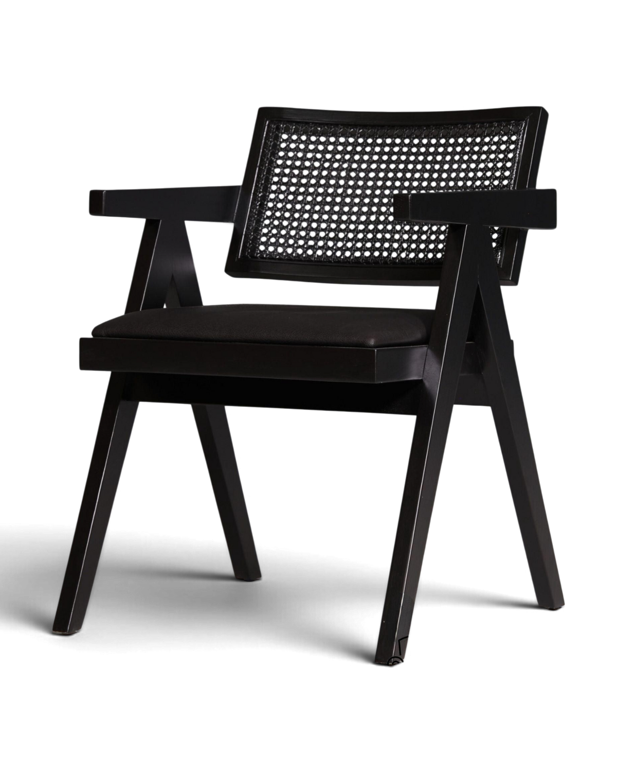 Sehr edler Korbgeflecht Stuhl "Vienna Black +" Armlehnsessel Bauhaus Relax Lounge Chair Stuhl Esszimmer Stuhl Küchenstuhl