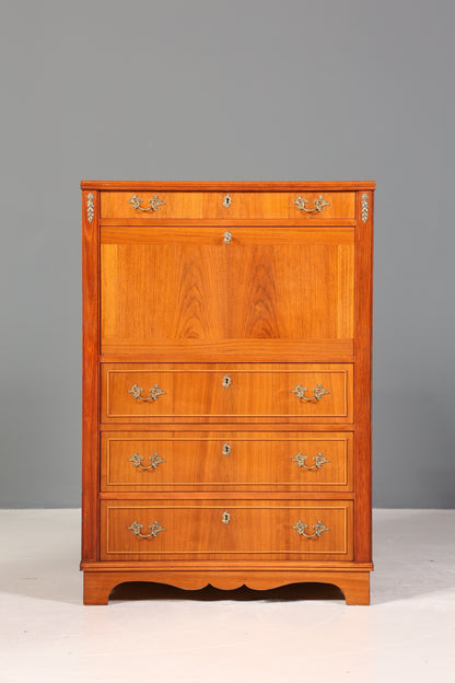 Stilvoller Sekretär im Englischen Stil Büro Vertiko Kommode echt Holz Schreibkommode