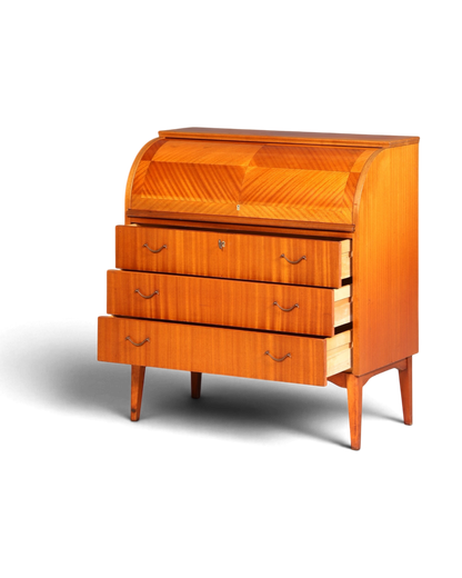 Wunderschöner Mid Century Rollladen Sekretär echt Holz Büro Schrank Vintage Schreibkommode