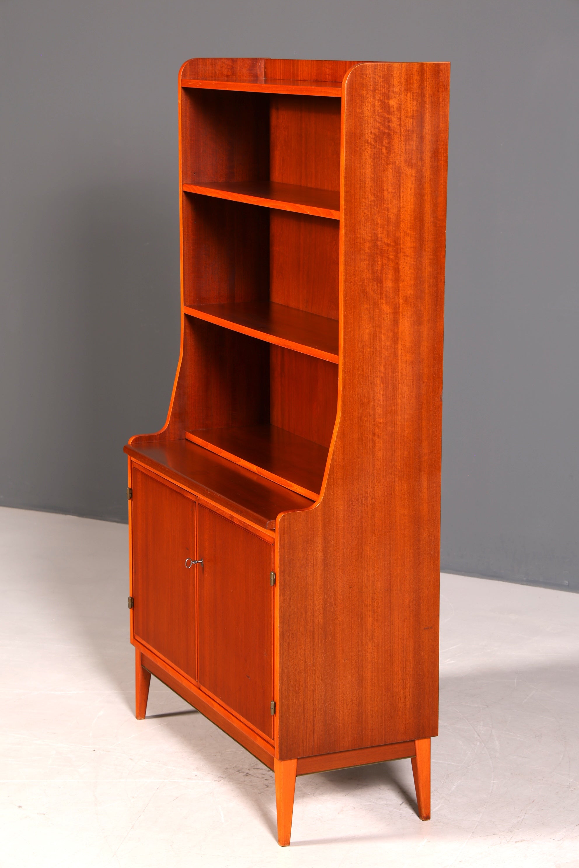 Wunderschöner Mid Century Schrank Bücherregal Vintage Sekretär Highboard Holz Regal