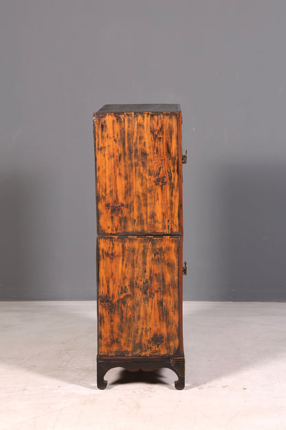 Wunderschöner Asiatischer Schrank Kabinettschrank Antik Kommode Messing echt Holz Vertiko