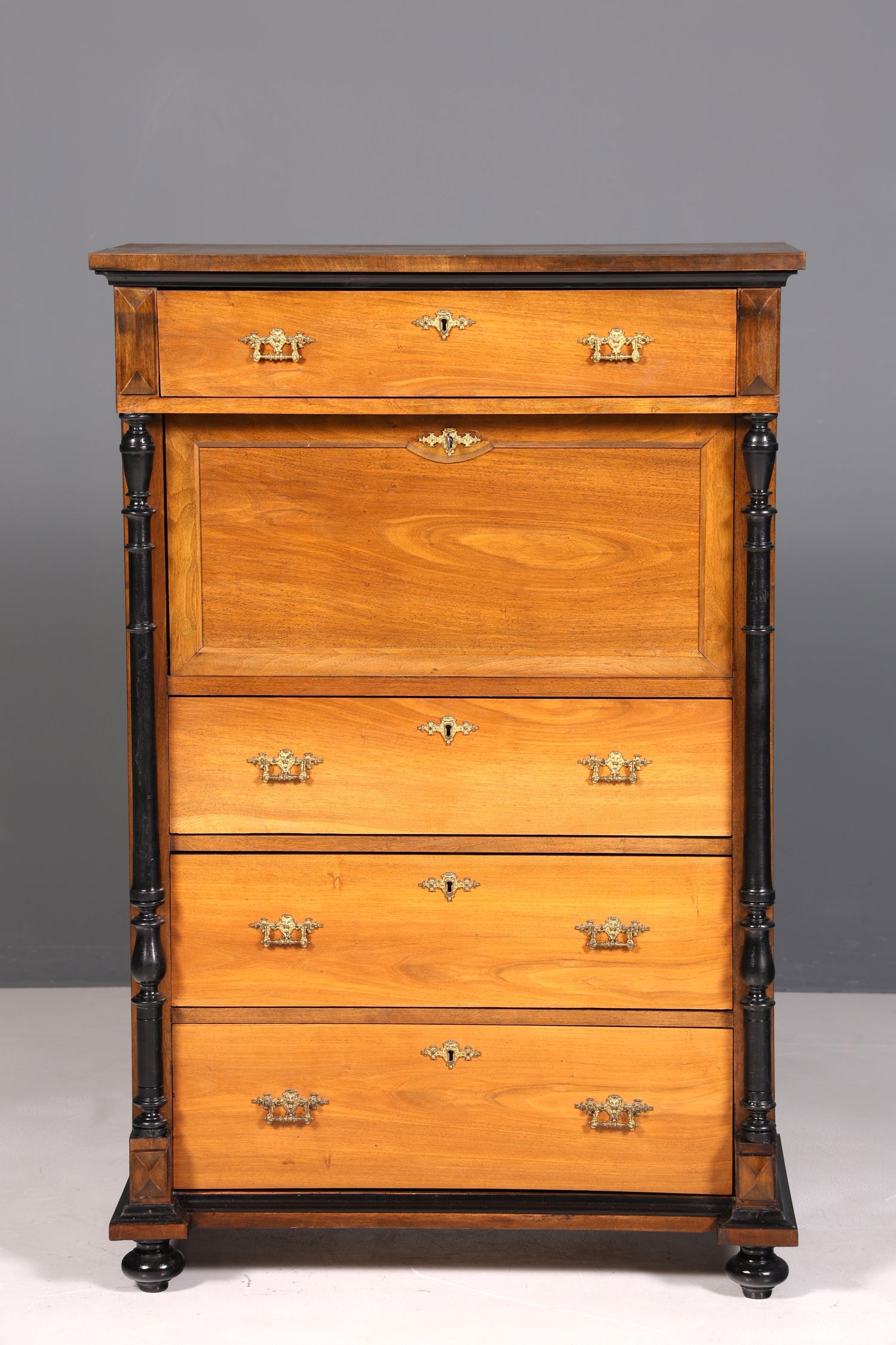 Secrétaire onirique Gründerzeit, vertiko, buffet haut, commode Louis Philippe vers 1880