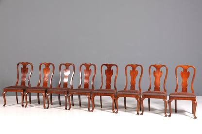 8x Edle Drexel Heritage Stühle Amerikanisch USA Chippendale Stil Stuhlset Küchenstuhl Set Esszimmer Stühle