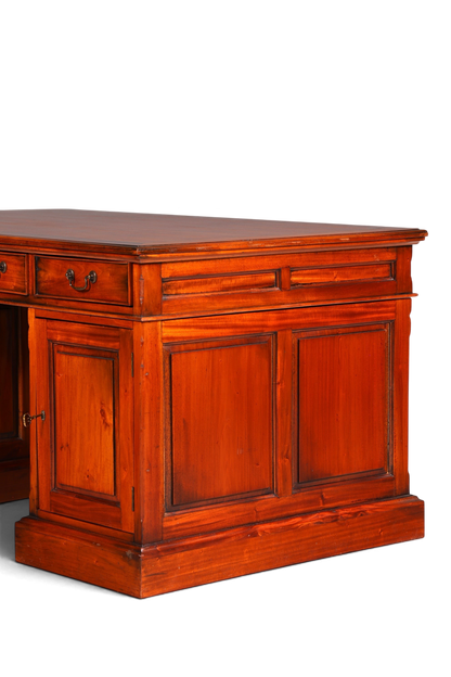 Hauptstadt Möblerei englischer Partnerdesk aus massivem Mahagoni mit edler Holzmaserung und klassischem Design