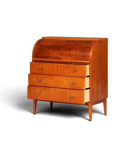 Wunderschöner Mid Century Rollladen Sekretär echt Holz Büro Schrank Vintage Schreibkommode