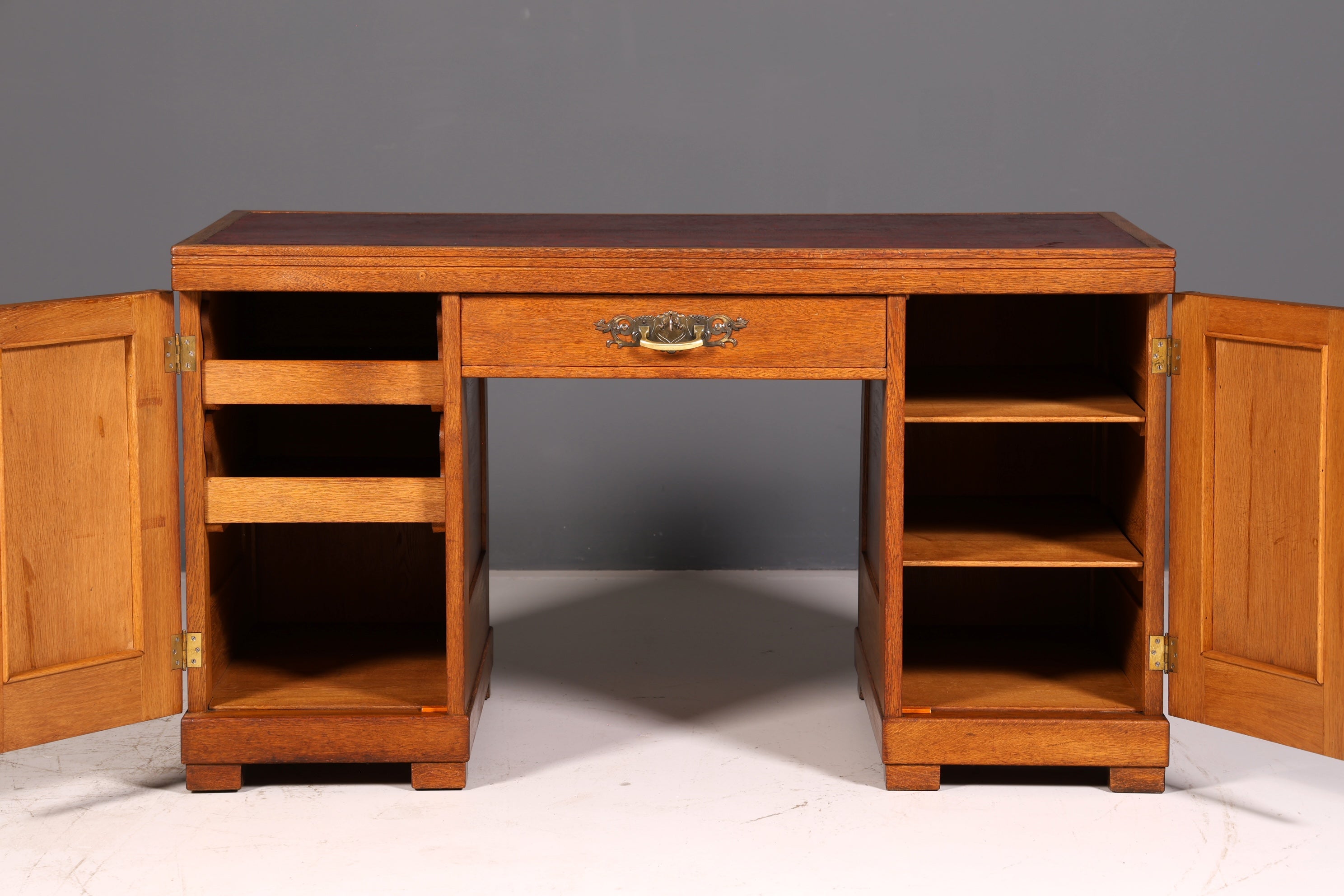 Wunderschöner Jugendstil Schreibtisch Eiche Echt Holz Bürotisch Office Table Antik Vintage