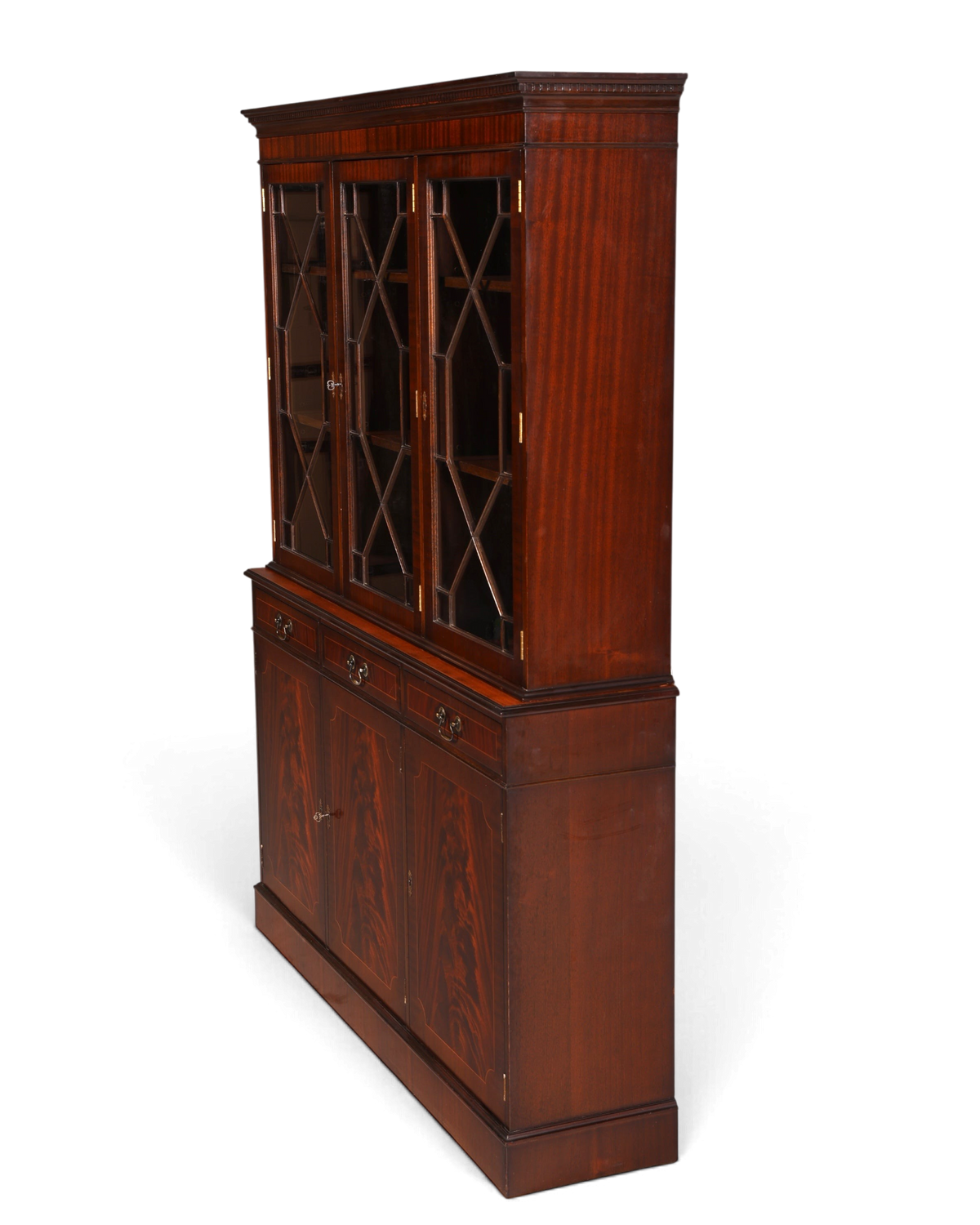 Hauptstadt Möblerei englische Mahagoni Vitrine aus den 60ern mit verglasten Türen und massivem Holz