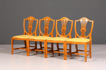 4x Edle Englische Stühle Englisch Dining Chairs Antik 60er Jahre Regency Küchenstühle Stuhlset