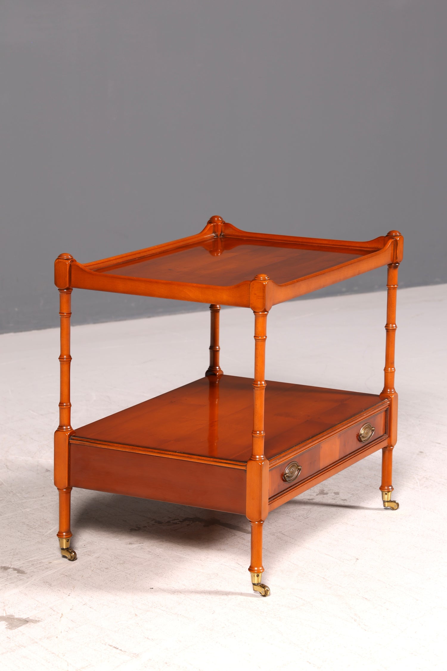 Edler Original Heldense Beistelltisch Eibe Etagere Servierwagen Englischer Rollen Ablagetisch Vintage