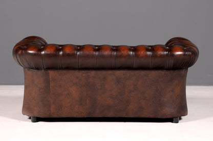 Magnifique canapé Chesterfield Centurion original 2 places en cuir véritable d’Angleterre