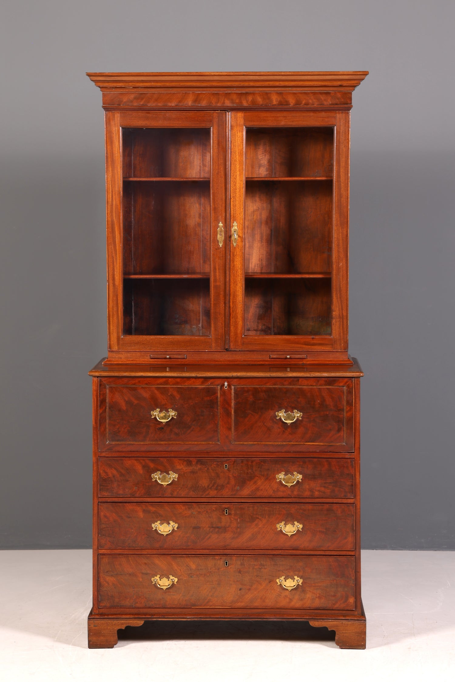 G224 Finish Wunderschöner Englischer Sekretär Büro Aufsatzsekretär Antik 60S Vitrinen Schrank UK (Kopie)