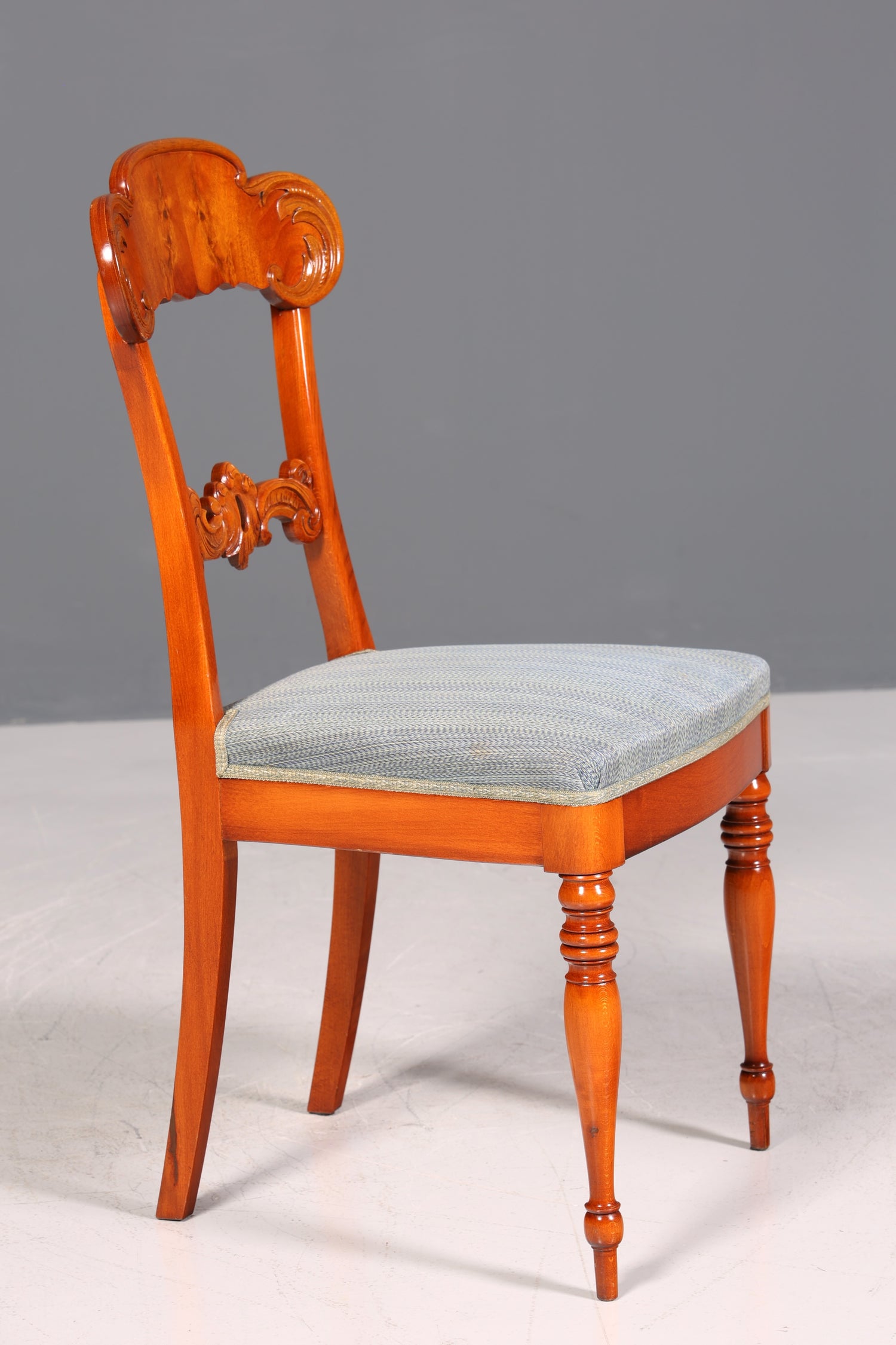 Chaise de style Biedermeier, chaise secrétaire en bois véritable, chaise de salle à manger de style ancien, 1 sur 2