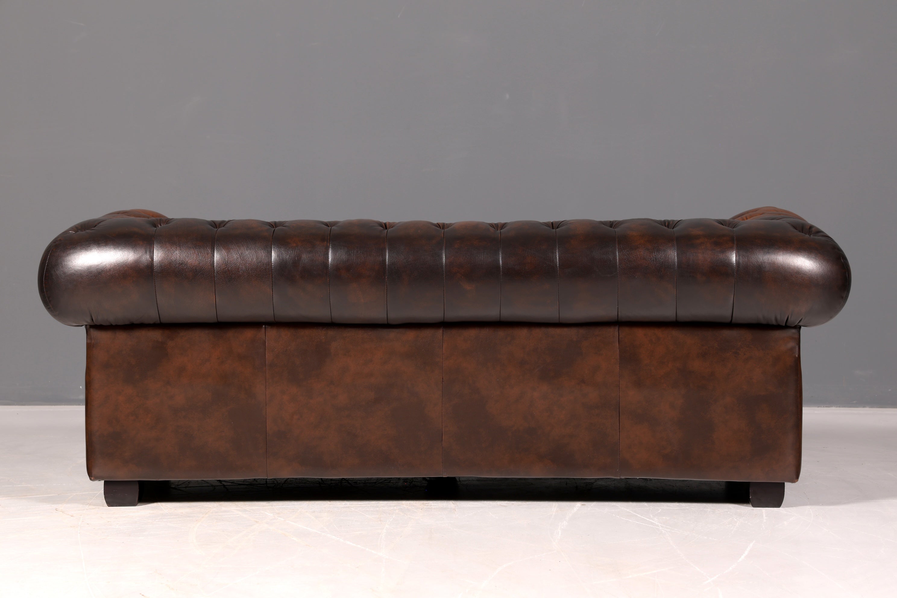 Wunderschönes Original Chesterfield Sofa 3-Sitzer Echt Leder Couch Englisch Ledersofa Vintage