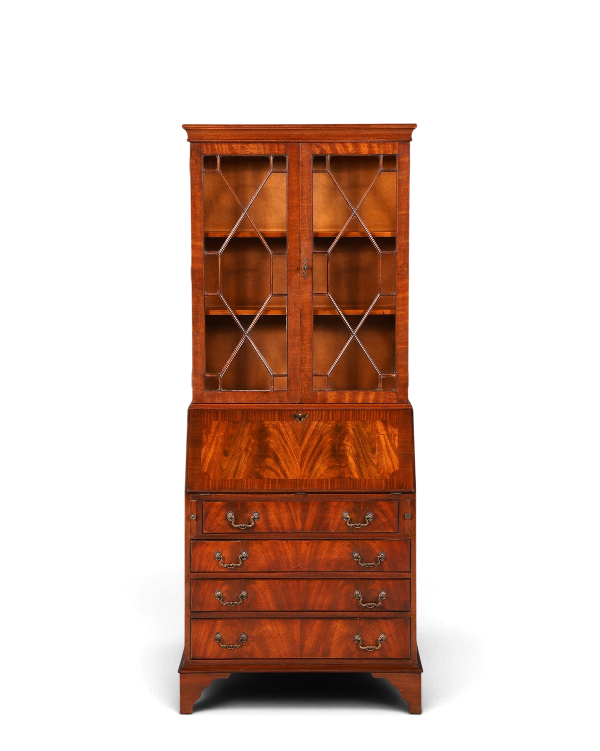 G394 Finish cm Wunderschöner Englischer Sekretär Büro Aufsatzsekretär Antik 60S Vitrinen Schrank UK (Kopie)