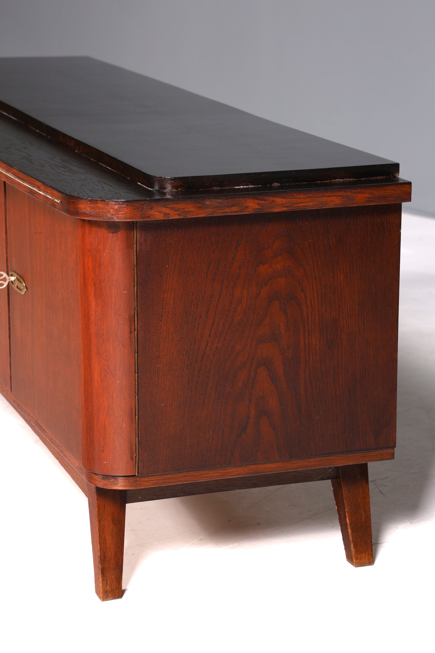 Magnifique buffet des années 60, meuble TV vintage, planche de surf rétro