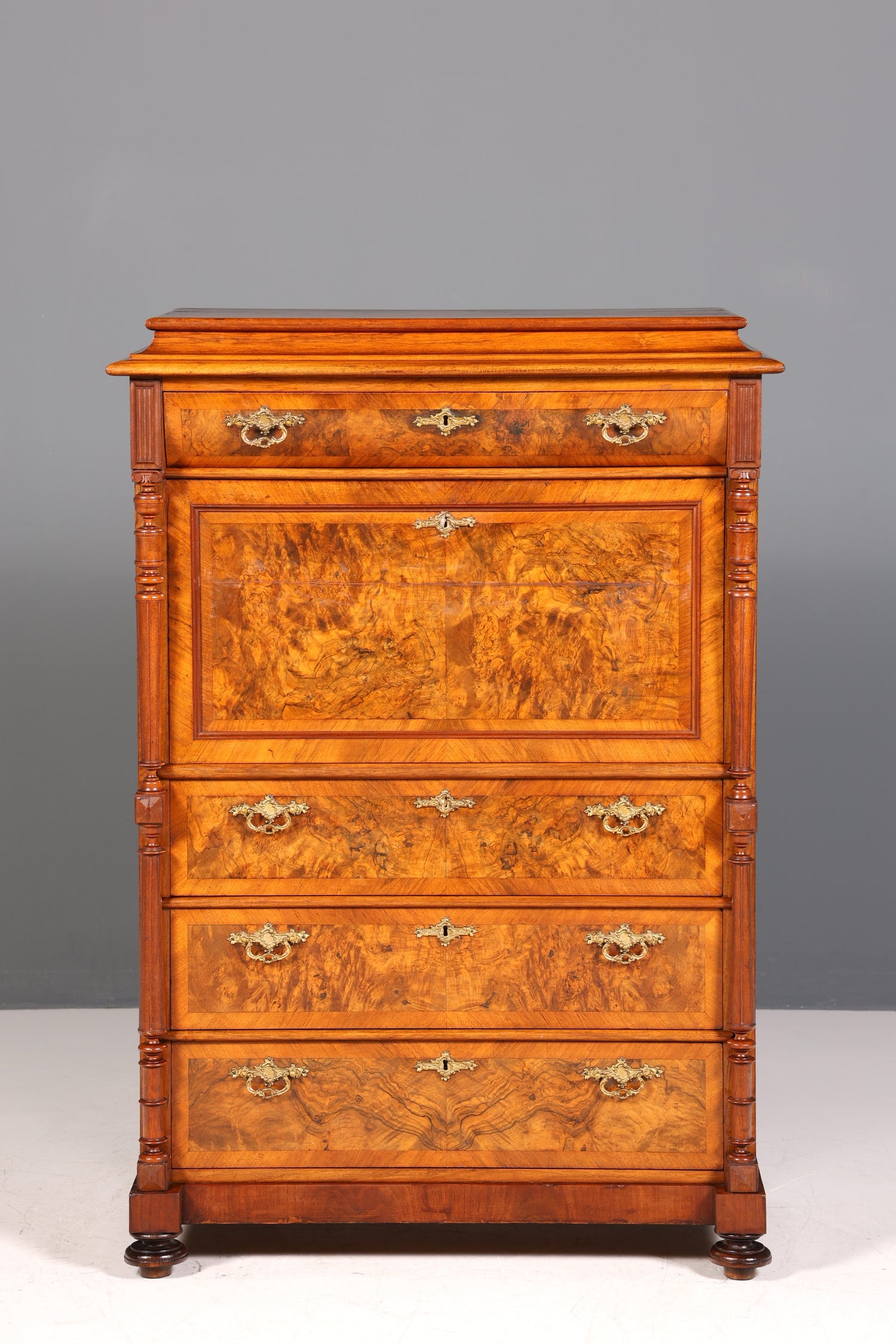 Beau secrétaire Gründerzeit, buffet haut vertiko, commode Louis Philippe, vers 1880