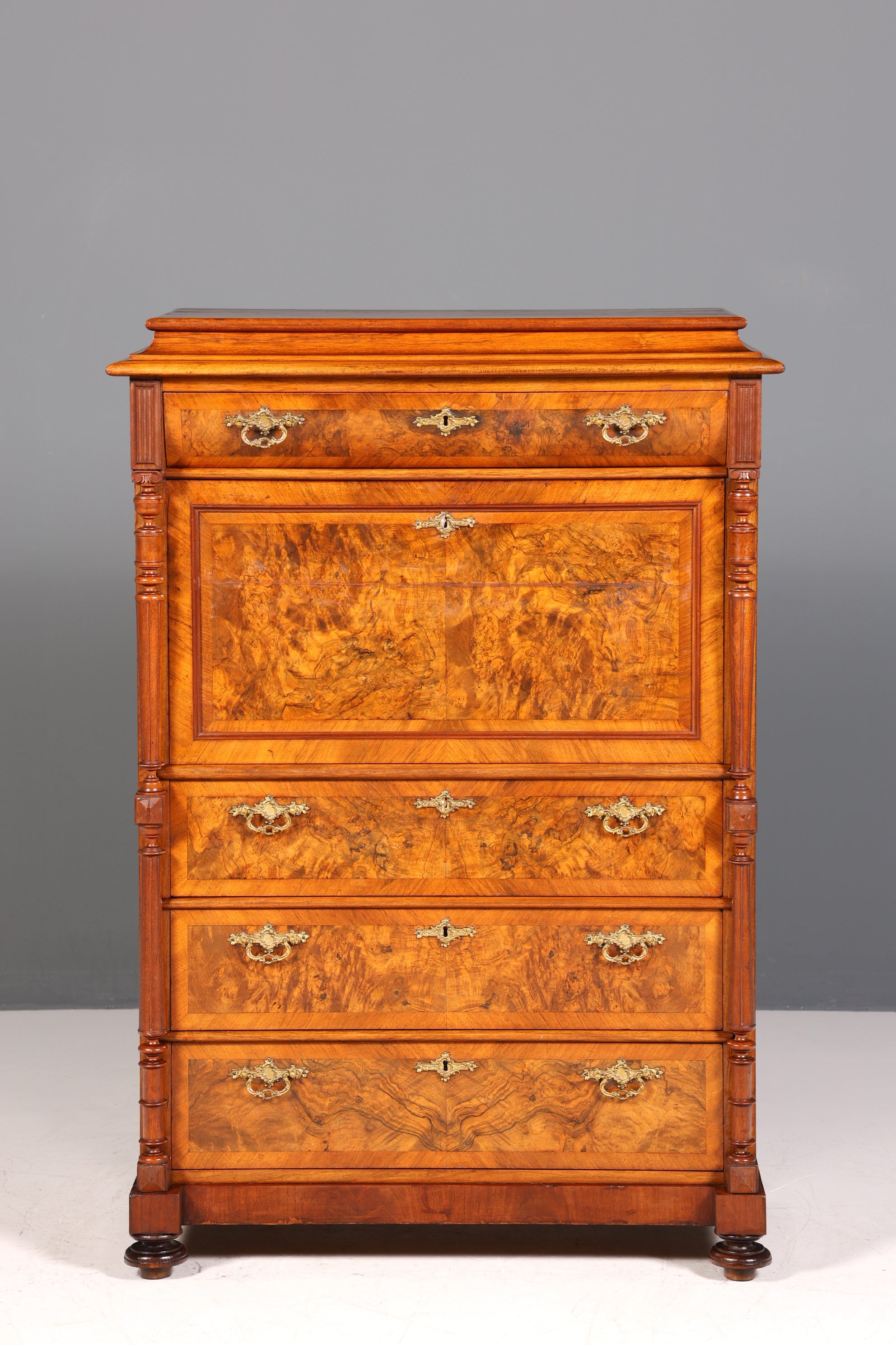 Beau secrétaire Gründerzeit, buffet haut vertiko, commode Louis Philippe, vers 1880