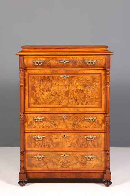Beau secrétaire Gründerzeit, buffet haut vertiko, commode Louis Philippe, vers 1880