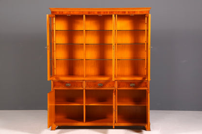 G143 Finish cm Wunderschöne Original Heldense Vitrine Englische Eibe Bücherschrank Buffet Antik Stil Glasvitrine